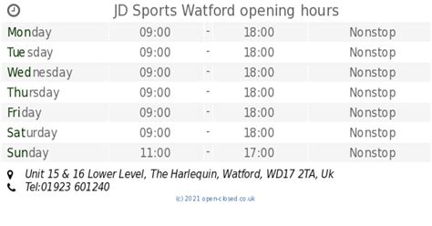 jd opening times today.